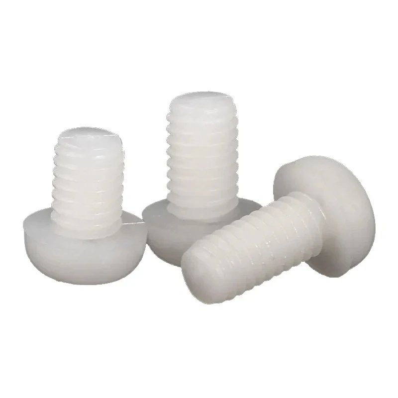 M4 White Nylon Phillips Pan Head Screws 4mm x 6 8 10 12 15 18 20 25 30 35 40mm PA66 Plastic Cross Recessed Round Head Bolts view 6