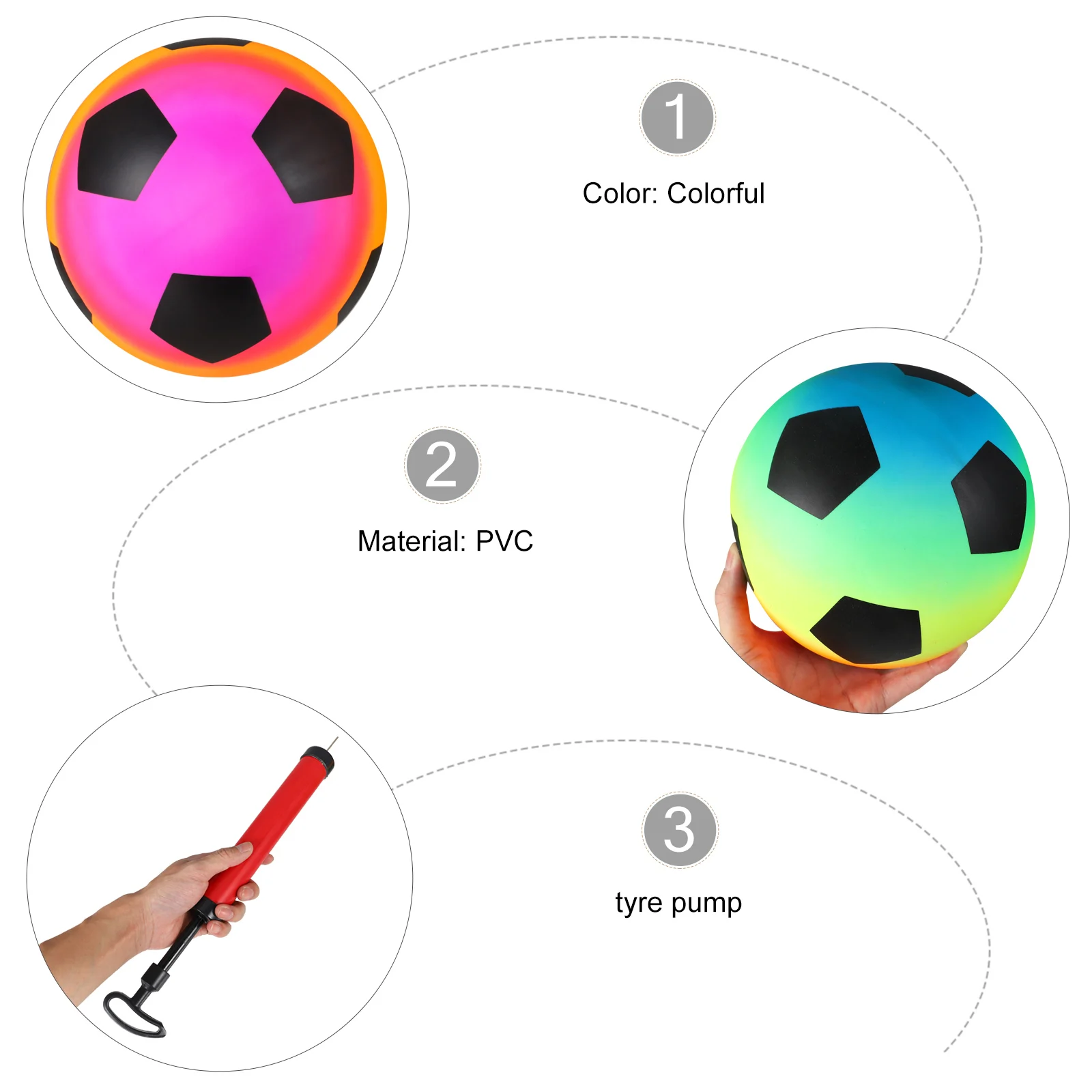 Explosionsgeschützte PVC-Regenbogenball, aufblasbares Globus-Spielzeug, Kinderbälle für Kinder im Freien