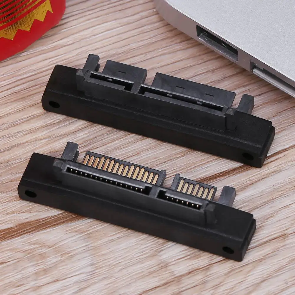 90 Degree 7+15Pin SATA Male to Female Port Adapter Card for SATA HDD SSD