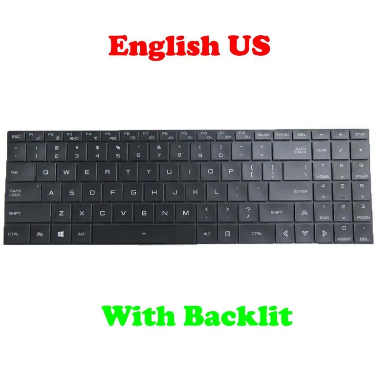 Laptop Backlit Keyboard For Tongfang GM7TG0P GM7TG7P GM7TN0P GM7TN8P GM7ZG8P GM7ZG8S English US Black Silver New