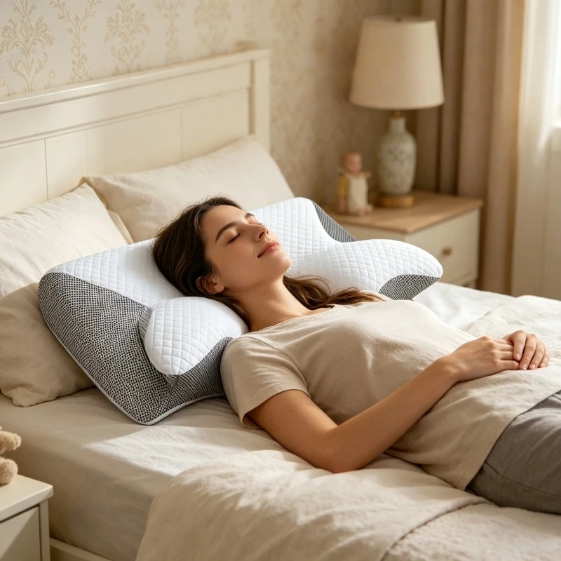 Sleep Memory Pillow Butterfly Memory Foam Neck Pillows Contoured Sleep For Neck Pain Relief Stomach Support Comfortable Pillow