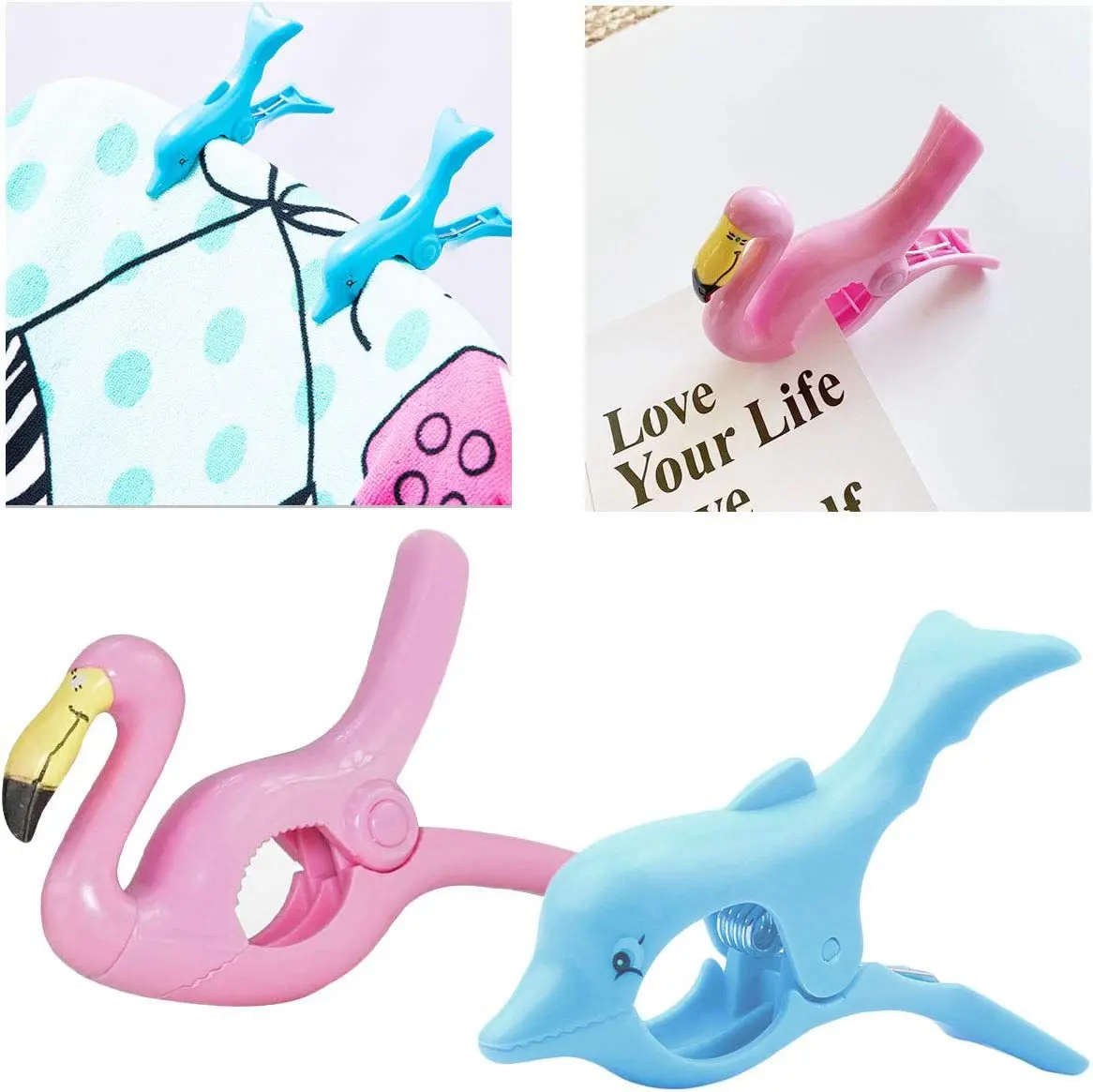 1PC Plastic Beach Towel Clips For Sunbeds Sun Lounger Animal Decorative Clothes Pegs Pins Large Size Drying Racks Retaining Clip