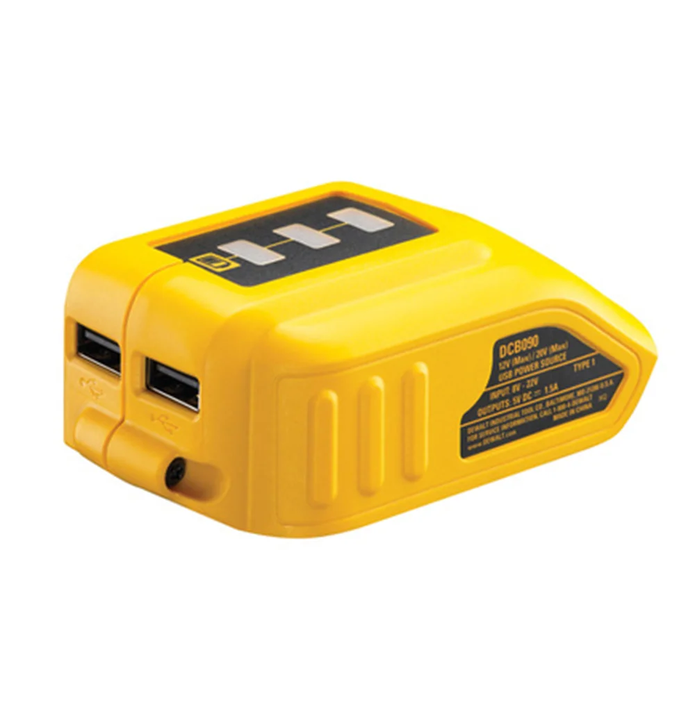 DEWALT DCB090 USB Power Source Adapter Batteries Charging Converter Charges USB Compatible Devices 12V/20V MAX USB Power Source