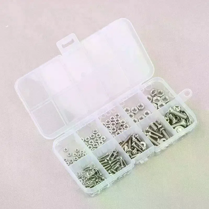 320Pcs Screws Nuts Washers Assortment Kit Rustproof Metric Hardware Set M2 M2.5 M3 M4 M5 For DIY Home Repair Industrial Use