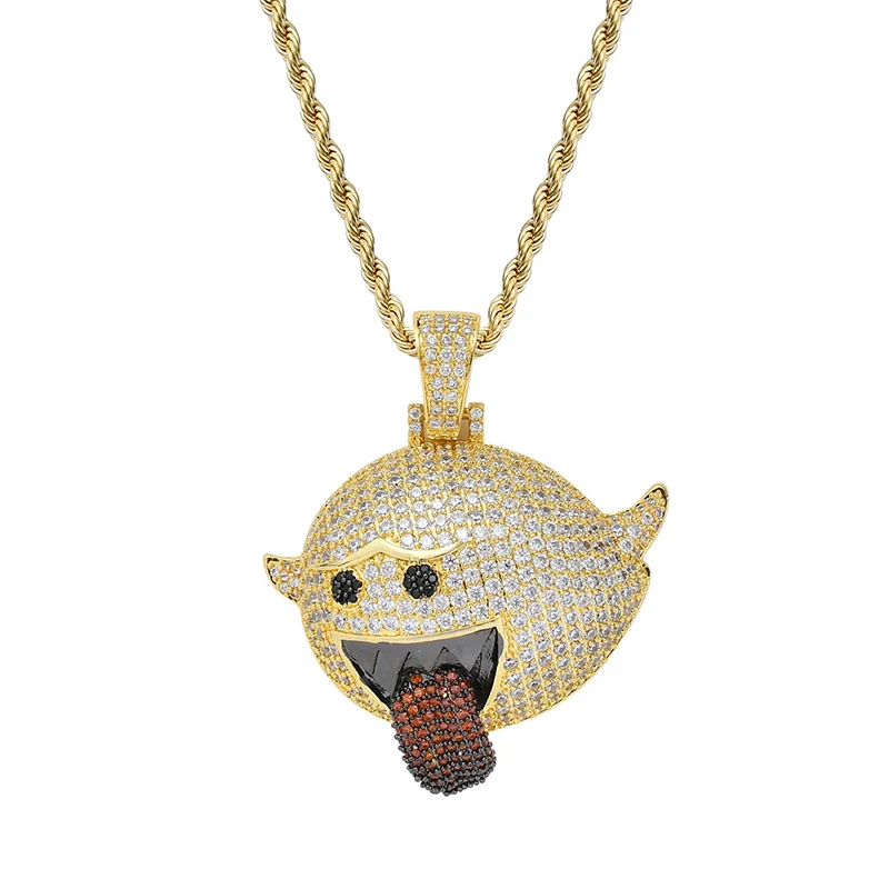 

Хип-хоп Полный AAA CZ Камень Проложенный Bling Iced Out Маленький Дьявол Подвески Ожерелье для Мужчин Рэпер Ювелирные Изделия Золото Серебро Цвет