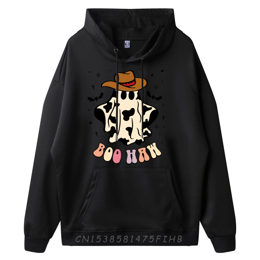 Boo haw ghost western cowboy cow funny Halloween Mens Shirts Graphic Tee Moderate elasticity Streetwear Men Large Size Printed