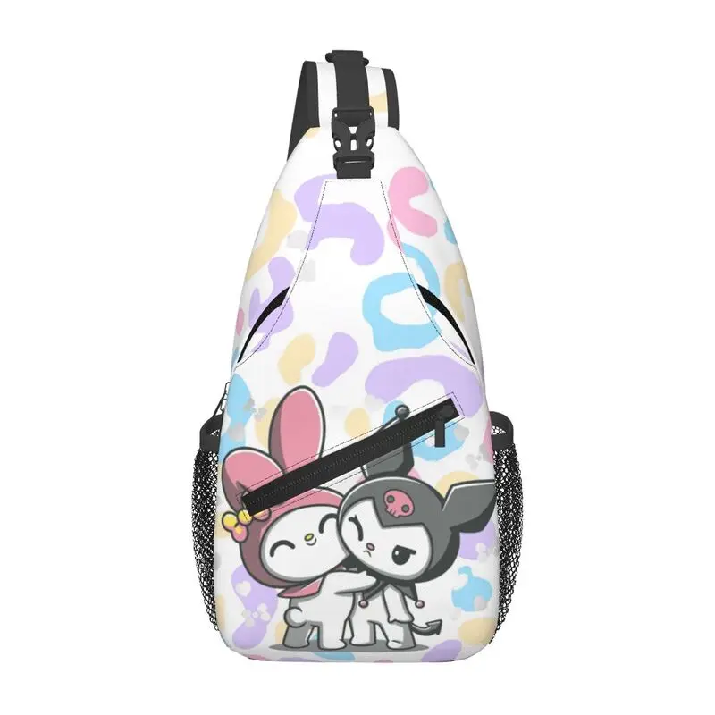

Sanrio аниме My Melody And Kuromi рюкзак через плечо мужской нагрудный рюкзак на заказ для езды на велосипеде кемпинга рюкзак