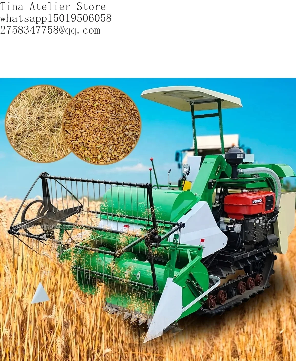 Cosechadora De Granos Agricultural Machine Moissonneuse-batteuse Rice Paddy Wheat Harvesting Machine Grain Combine Harvester