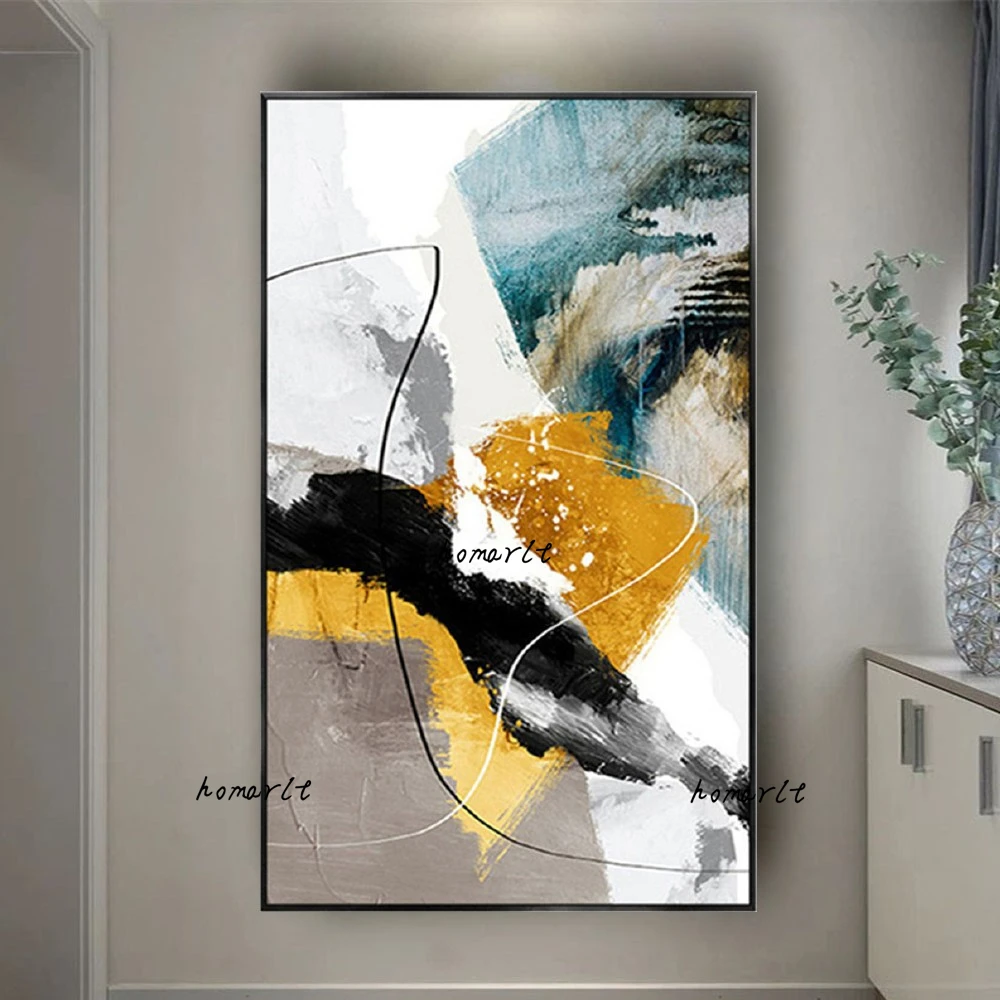 Pure Handmade Abstract Golden Pretty Canvas Oil Painting Pop Large Wall Art Picture For Home Decor Aisle Hotel Office Decor Gift