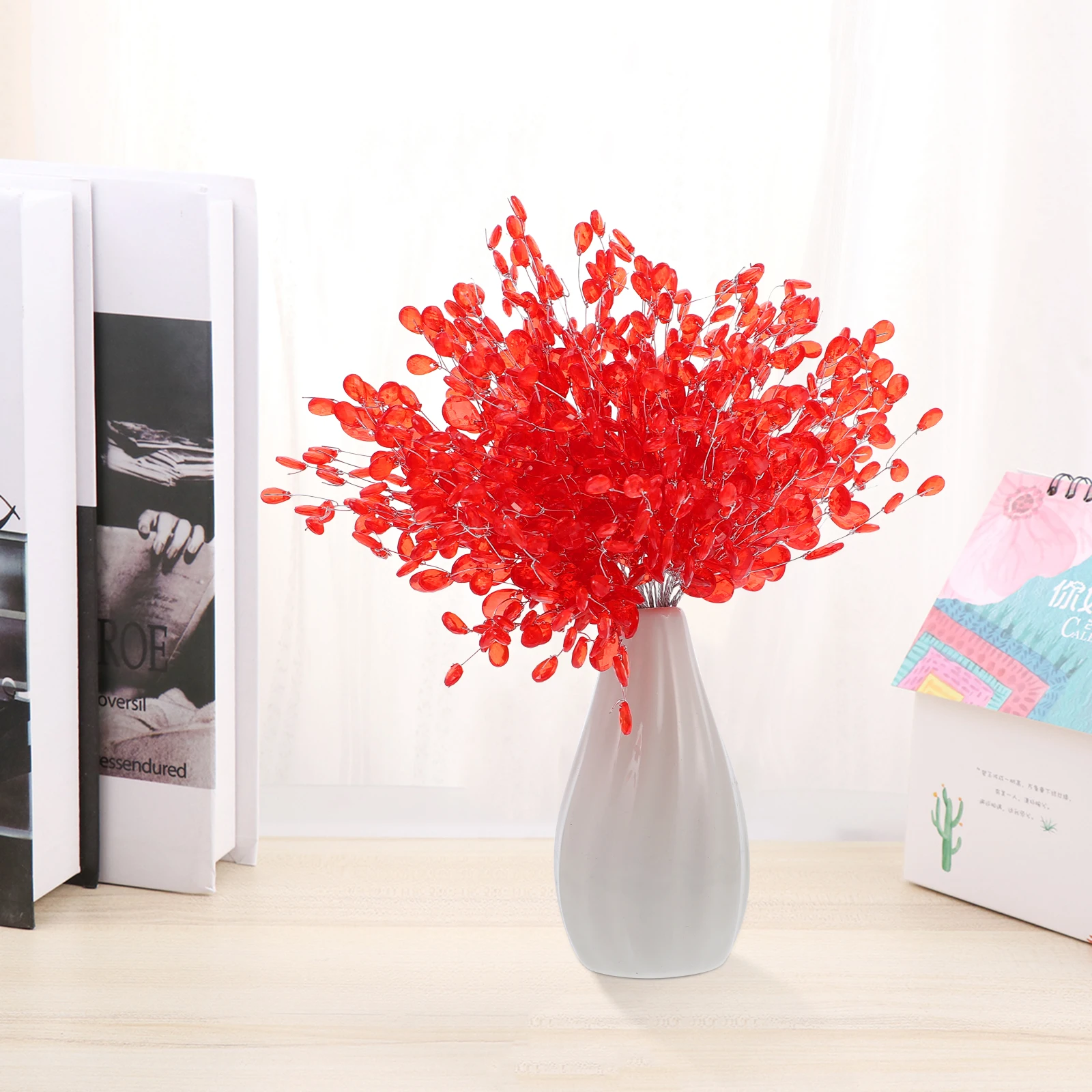 

50 Pcs Simulated Flower Branch Ornaments Artificial Flowers Wedding Hair Accessories