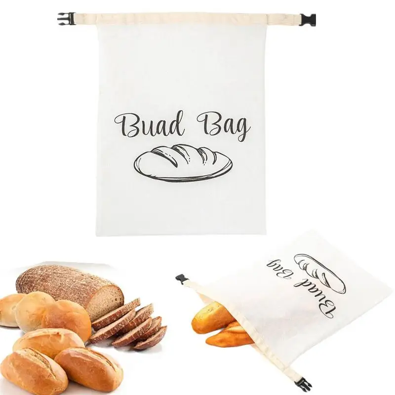 Beeswax Bread Bag With Snap Buckle Dough Preservation Pouch Reusable Bakery Bread Storage Bags For Kitchen Freezer Dining Room
