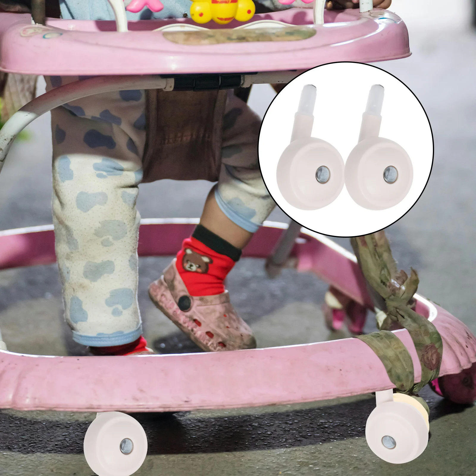 

4Pcs Stroller Universal Wheels Silent Replacement Swivel Casters for Walker Pram Pushchair Accessories Quiet Rolling