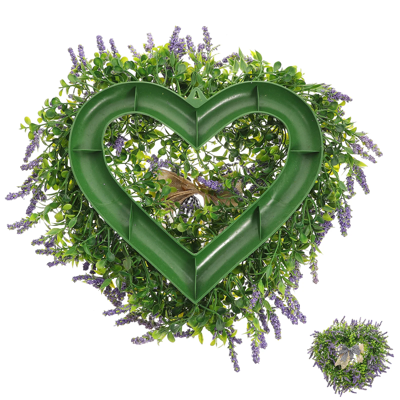 

Simulated Lavender Heart Shaped Wreath Premium Material Lifelike Leaves Roses Valentine Decor Plastic Leaf Silk Garland Indoor