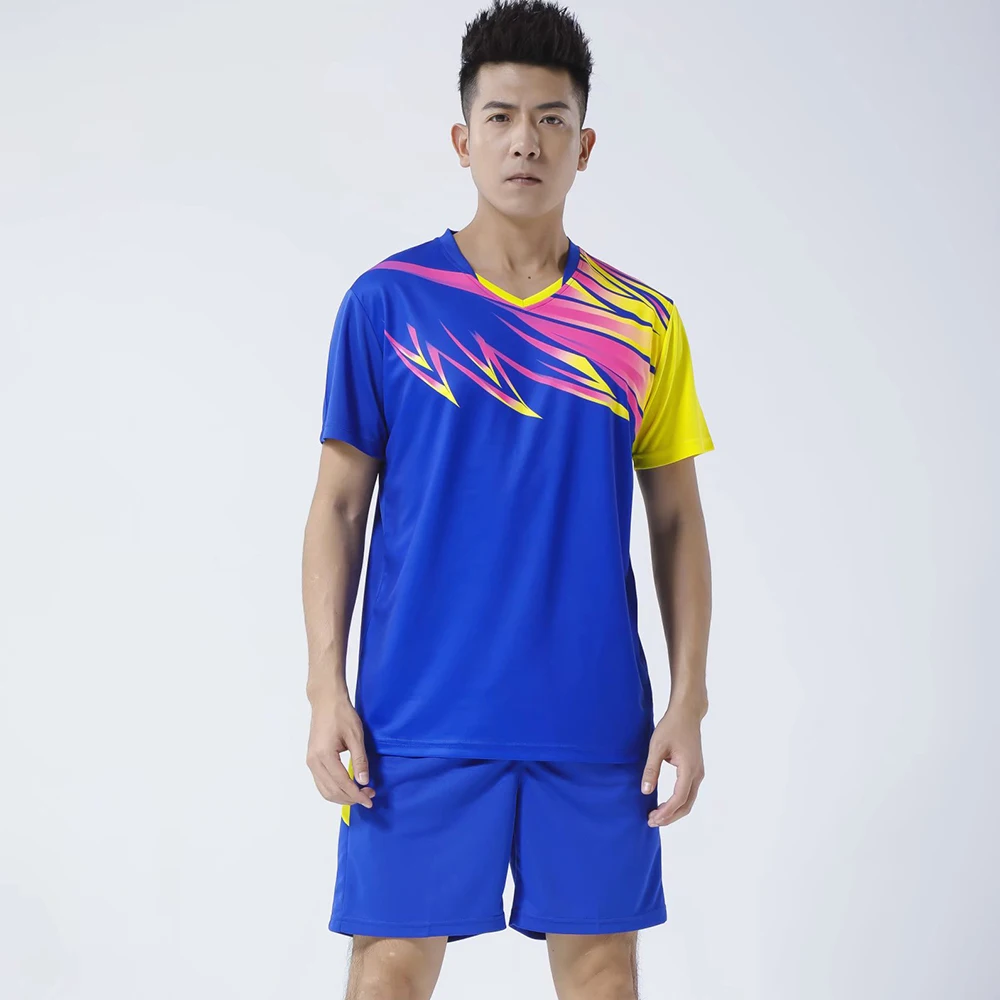 Men Volleyball Uniform Clothes Sets 2023 Summer Hot Sell Quick Dry Man 2 Piece Badninton Tennis Ping Pong Jersey Workout Suit