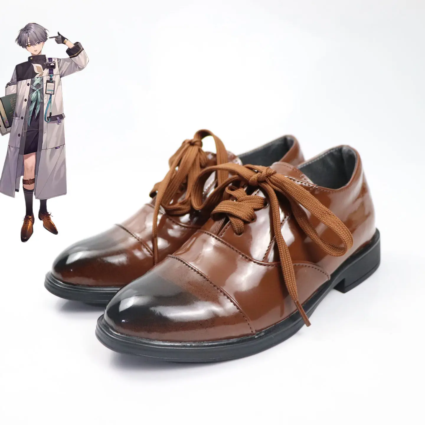 Anime Reverse:1999 X Cosplay Shoes Brown Short PU Leather Boots For Halloween Carnival