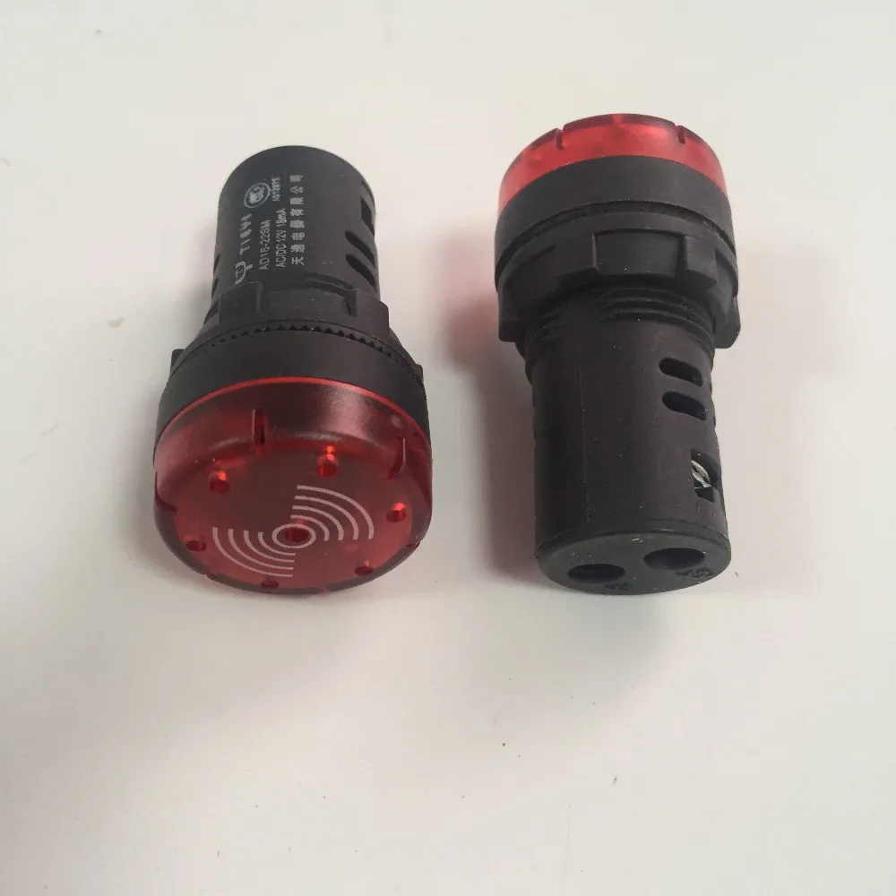 2pcs AC/DC12V 22mm Buzzer Warning Red LED Accident Signal Indicator Light
