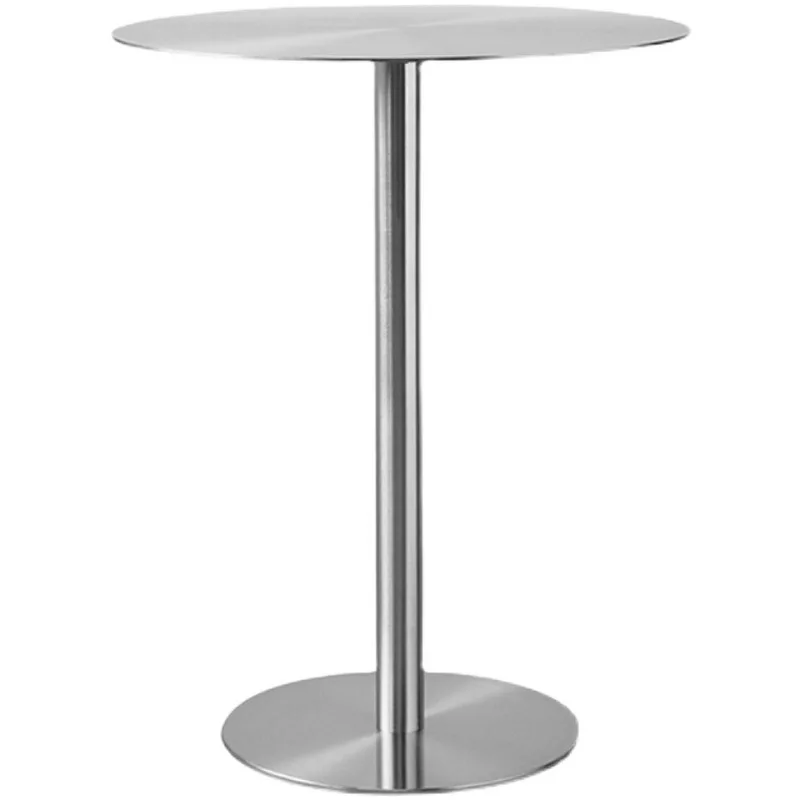 طاولة من الفولاذ المقاوم للصدأ، طراز صناعي بسيط، شرفة قهوة، طاولة قهوة صغيرة مستديرة