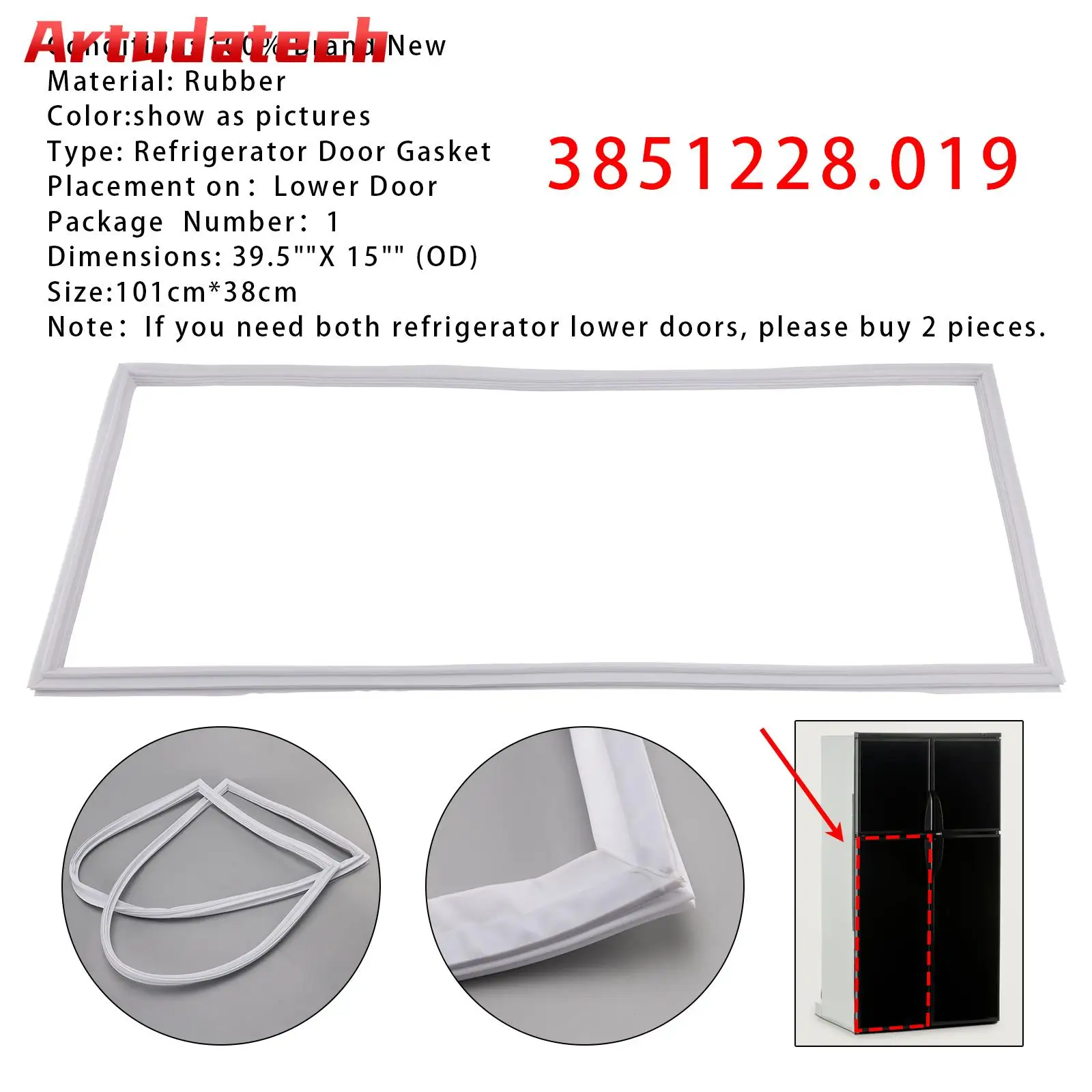 

Artudatech 1 шт. прокладка двери холодильника для автодома 3851228019 нижняя дверь для Dometic RM1350