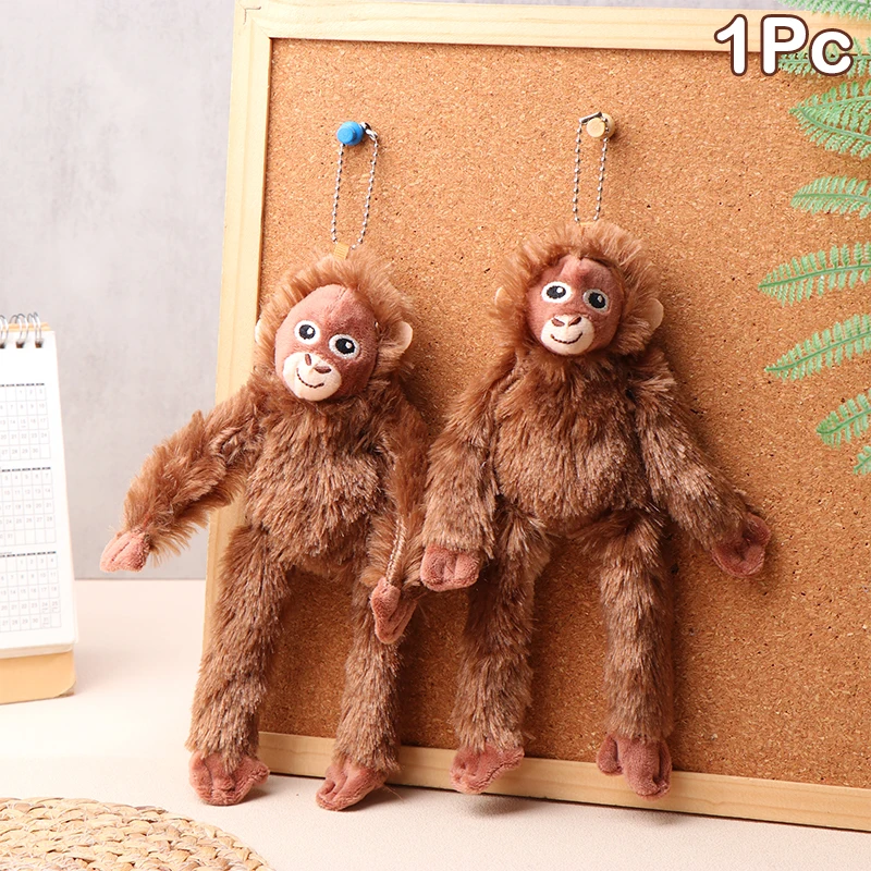 Gorila dos desenhos animados Plush Toy Pingente Macaco Chimpanzés Boneca de pelúcia macia Chaveiro Mochila Saco de carro Decoração do chaveiro Presente do miúdo