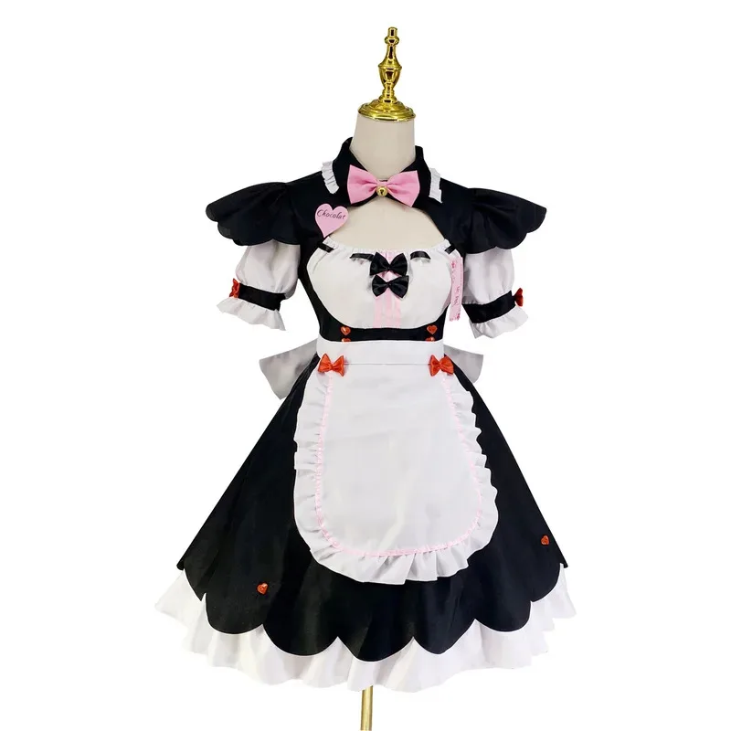 

lili 123Anime Cosplay Costumes Chocola Vanilla Maid Dress Cat Girl Nekopara Sexy Cute Dresses Women Unifor