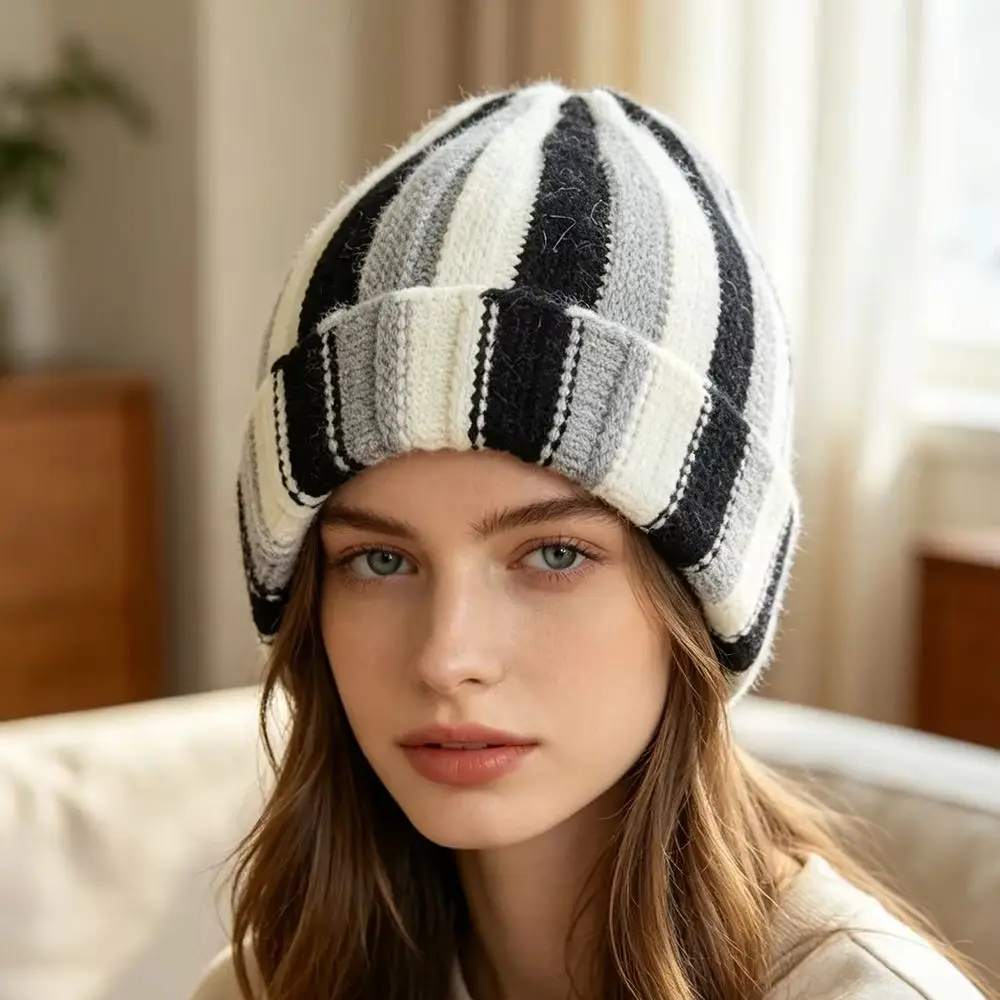 2026 NEW Y2K Alpaca Wool Blend Knitted Beanie for Women Soft Solid Winter Warm Cold Hat, Korean Ins Style Multi Colors