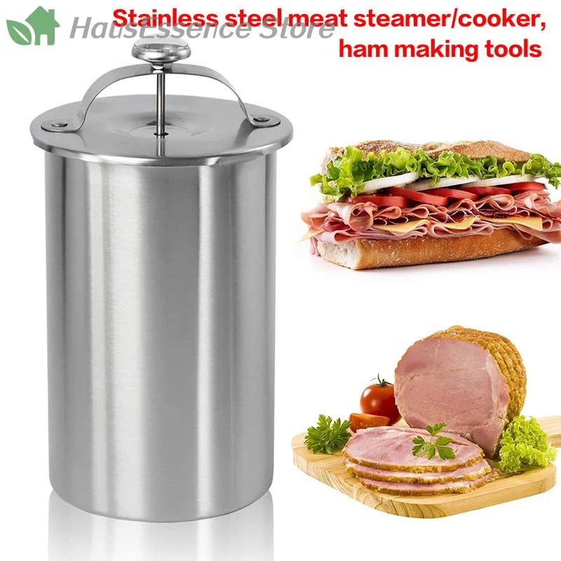 ※Ham Maker Stainless Steel Meat Press Cooker Deli Meat Press Mold With For Pork Poultry Cooking Kitchen Accessories