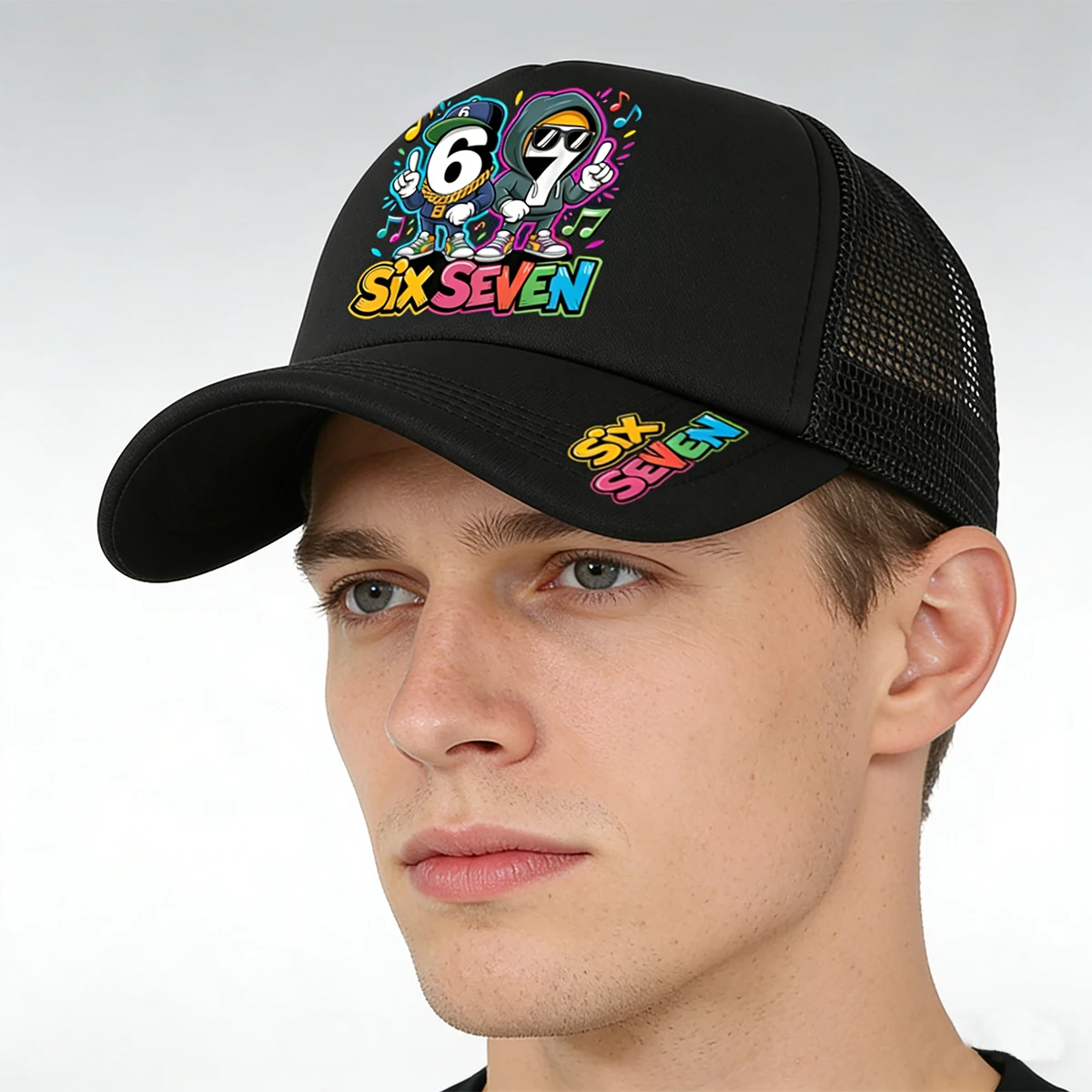Unisex ‘67’ Printed Mesh Baseball Cap,Truck Driver Cap, Adjustable Snapback Breathable Mesh Hat Suitable for Outdoor