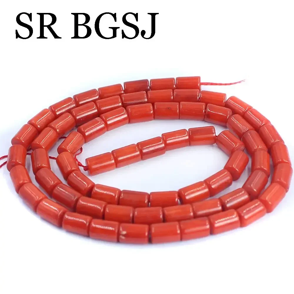 3x9mm Natural Column Orange Sardin Sea Bamboo Coral Small  Beads Jewelry Necklace Bracelets DIY Making 15\