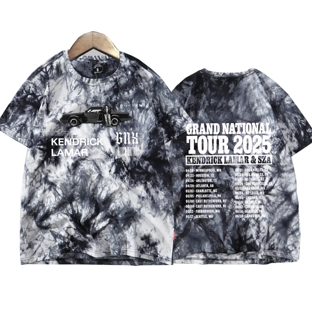 GNX Kendrick Lamar Tour 2025 Tie Dye Shirts Unisex Round Neck Short Sleeve Popular Music T-Shirt Fans Gift