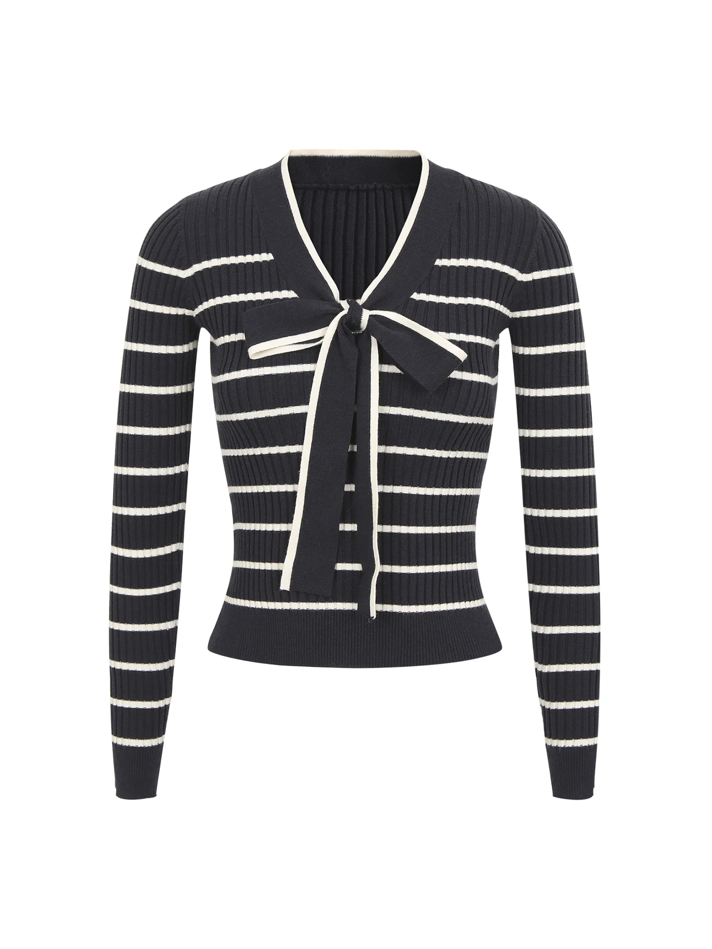 

Red Celebri Sweater Women's Autumn Lazy High-End V-Ne Slim Striped Knitted Top Faionable Korean Sle Commute Wind