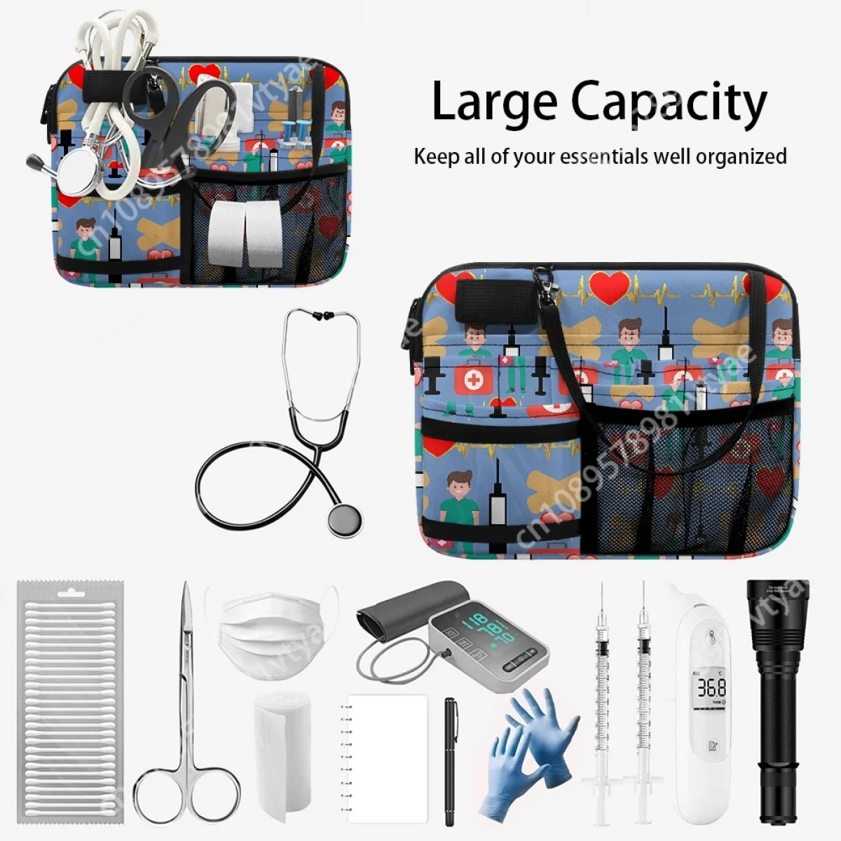 Medical Equipment Heartbeat Doctor Designer Fanny Pack Belt Organizer for Women Portable Waist Bag Pouch Care Accessories Gift