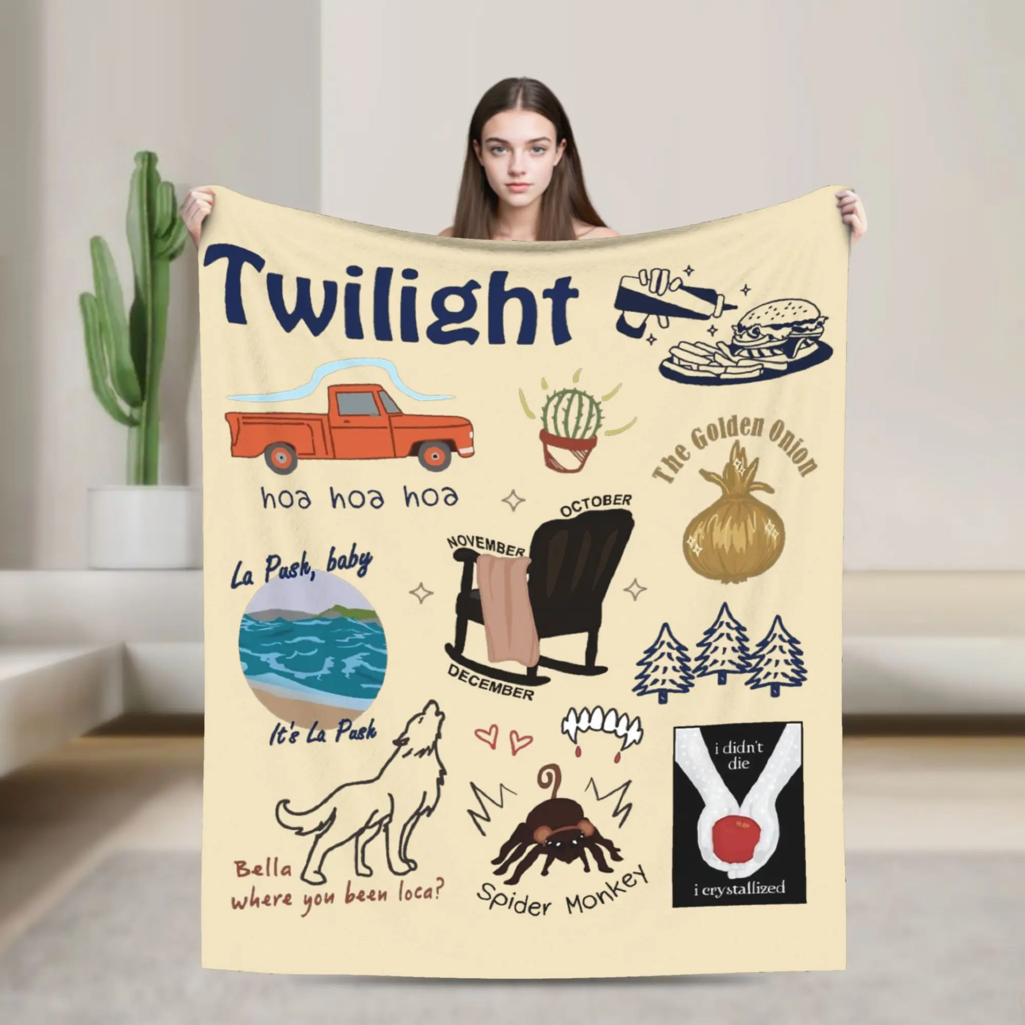 Twilight Movie Things Edward Cullen Blanket Velvet Spring/Autumn  Breathable Thin Throw Blanket for Home Travel Bedding Throws