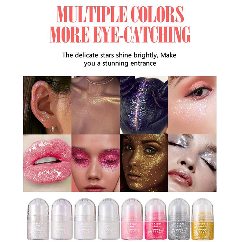 Rolling Sequins Glitter GEL Face Body Painting Shine Liquid สีเขียวสีขาว Pearl GLOSS อายแชโดว์กระจ่างใส STAGE แต่งหน้าตกแต่ง