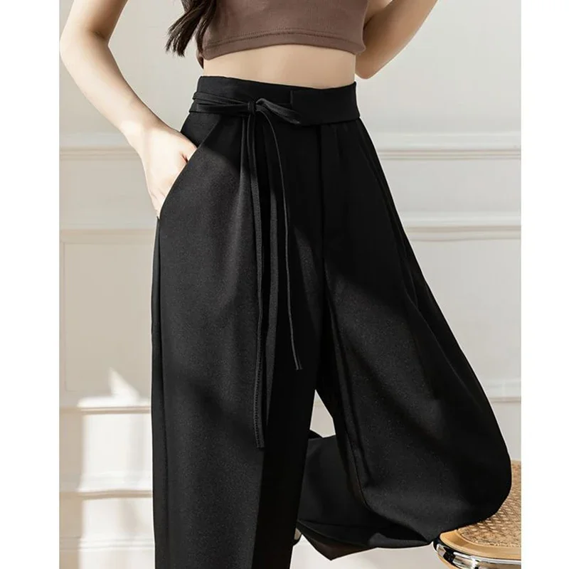 أنثى مستقيم الساق الدانتيل يصل البدلة السراويل الفتيات مصمم عالية الخصر السراويل سيدة الكورية أزياء السراويل اليومية غير رسمية