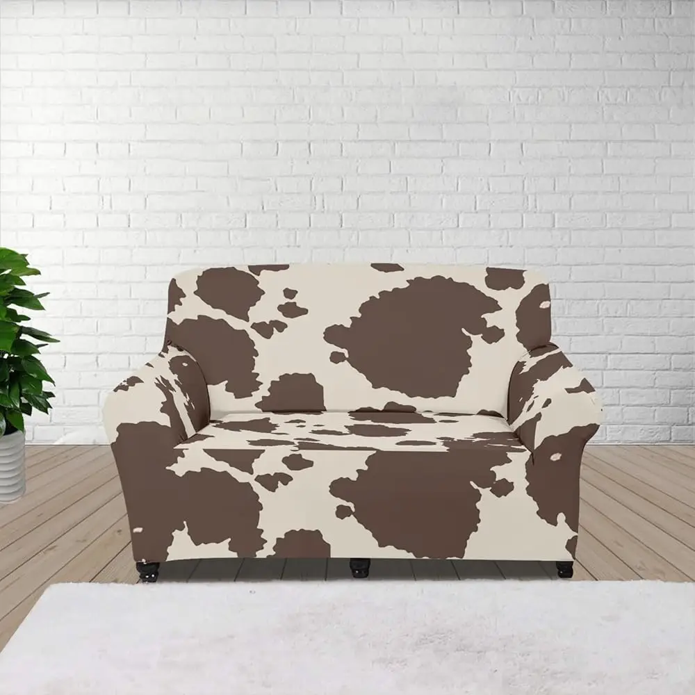 

Brown Cow Print Furniture Protector Cover For Home Office Hotel Decortion Protector Covers For Sofa Long Chair Soft Sofa Slip