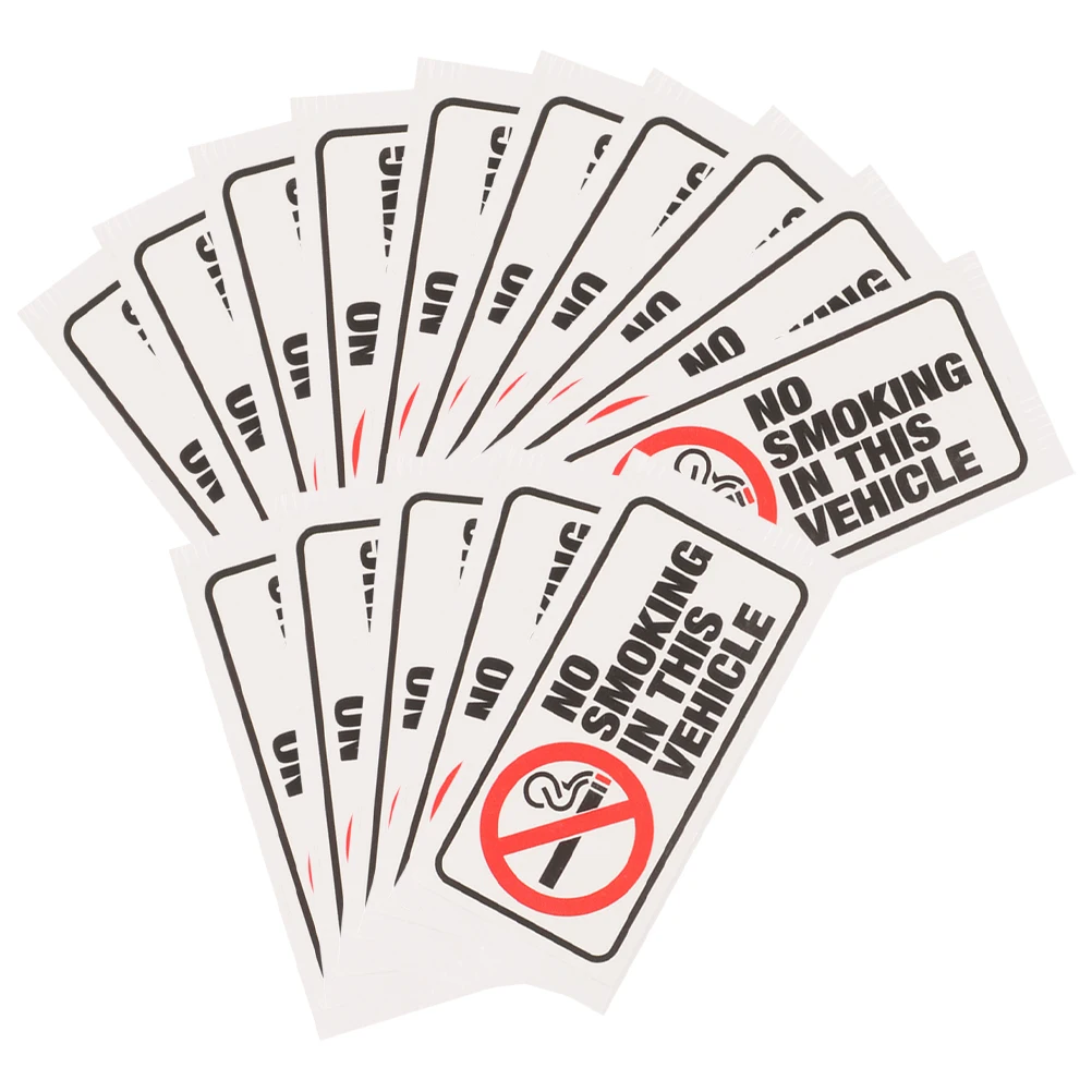 15Pcs Durable No Smoking Stickers Indoor Use Bold Text Universal Symbol Versatile Application No Sticky Residue