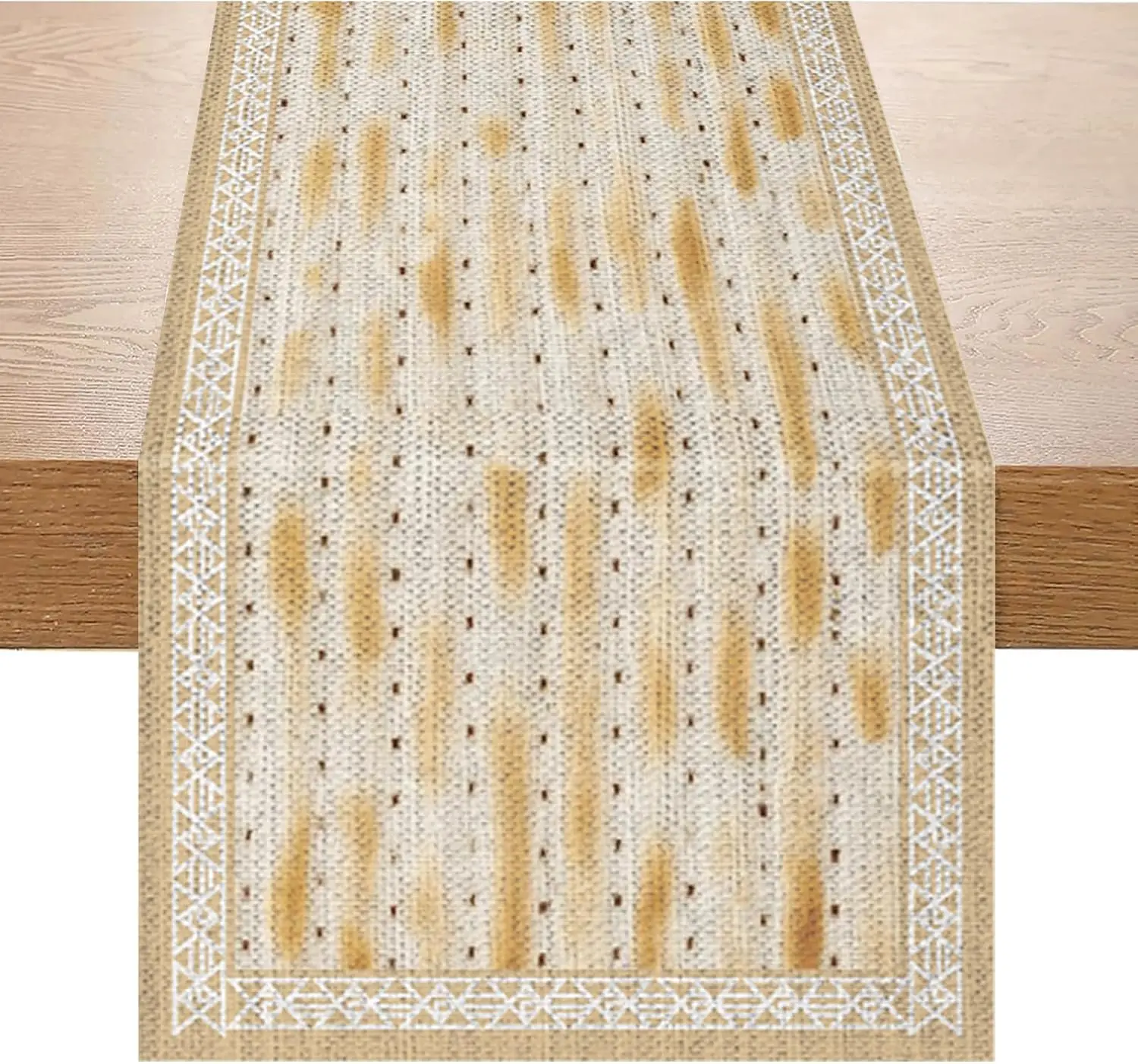 Passover Matzah Table Runner Jewish Holiday Decor Seder Plate Pesach Matzoh Star of David Table Runner Passover Decorations