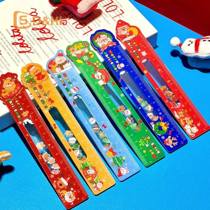 1 قطعة الكرتون سانتا كلوز ثلج عيد الميلاد حاكم الرسم الإبداعي أدوات الرسم على الحائط مكافأة القرطاسية طالب هدية اللوازم المدرسية #3