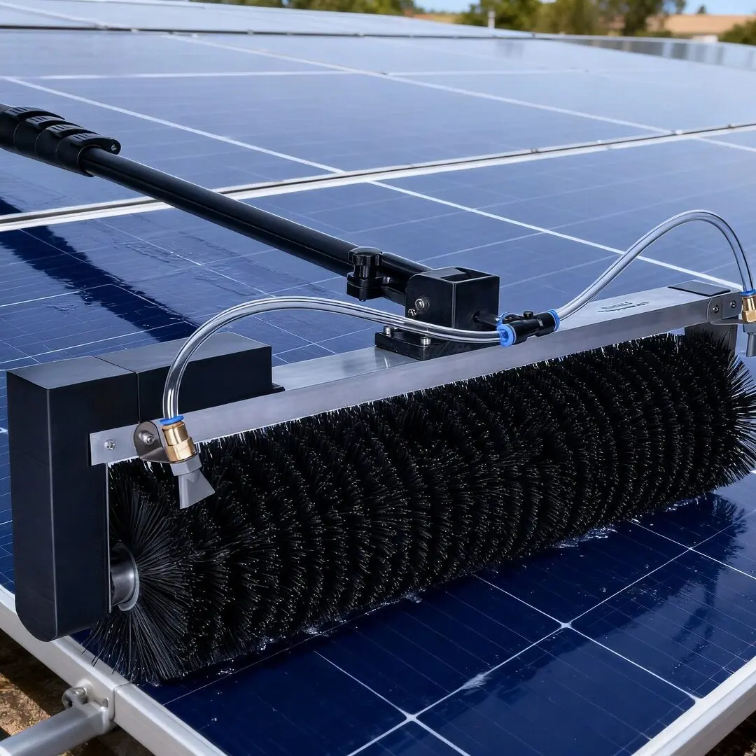 Handheld Solar Panel Cleaning Machine Electric Roller Brush Dry Wet Washing Photovoltaic Panel Cleaner