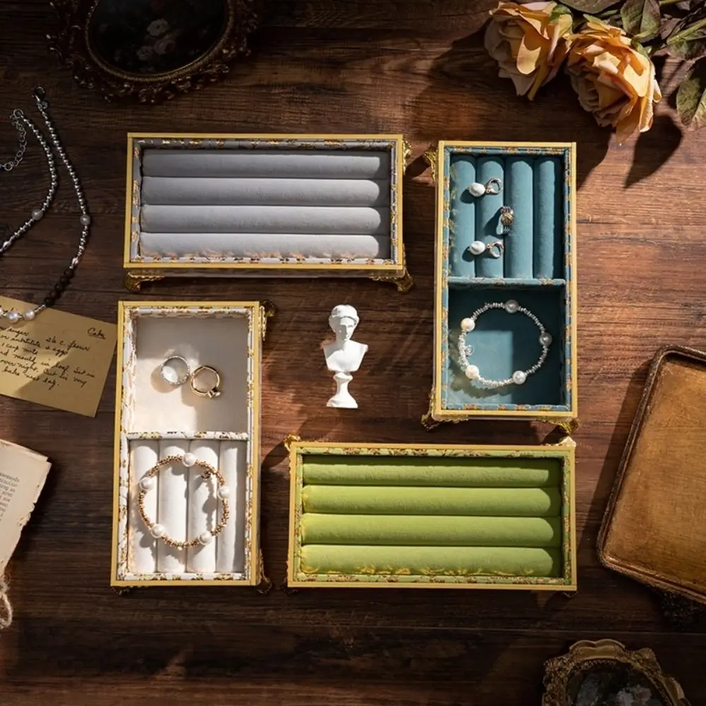 

Velvet Jewelry Display Stand Multifunctional Bracelet Necklace Jewelry Holder Box Vintage Earrings Rings Jewelry Tray Holder