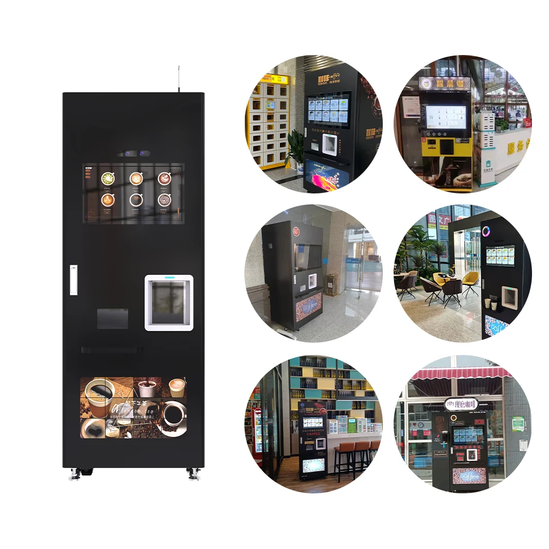 Commercial Fully Automatic Coffee Vending Machine 24/7 Self-Service Touchscreen Super Automatic Coffee Machine Bean to Cup