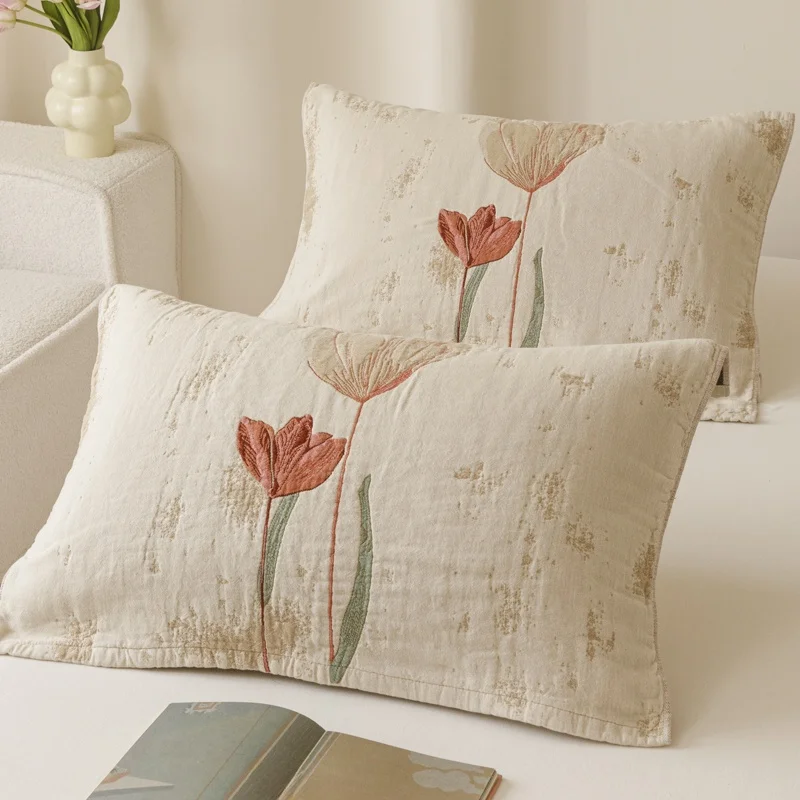 Thickened Pure Cotton Flannel Pillowcases Anti-Slip Pair Set New 2025 Adult Absorbent Pillow Towels Bedding Accessories