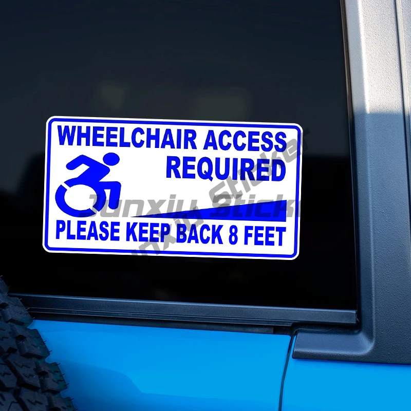 Warning Lable for Disabled Person Wheelchair Access Required  Car StickerWaterproof Decoration for Car Decals Vinyl