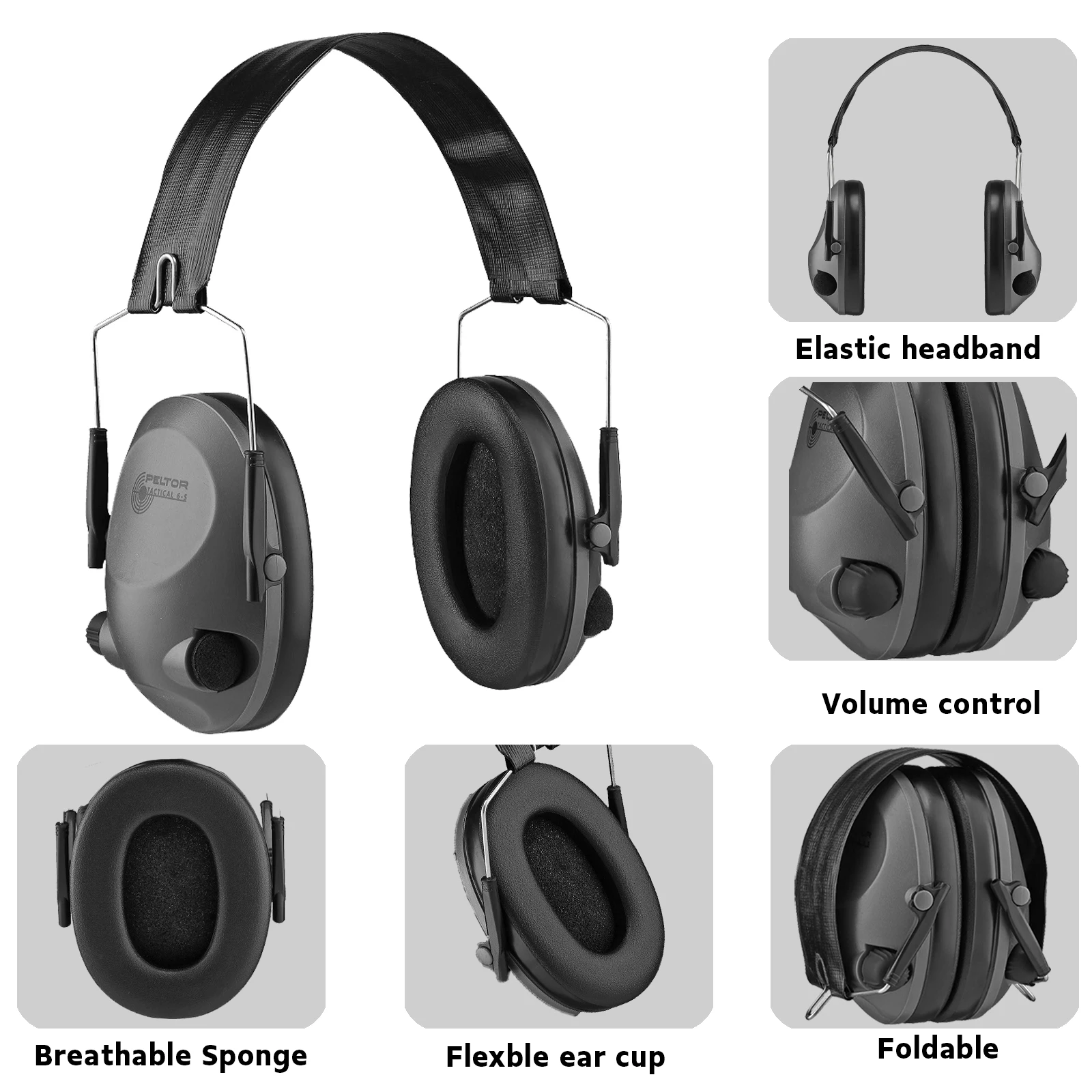 3M Peltor Tactical 6S Slim Line Electronic Headset with Audio Input Jack Olive Green Hearing Protection Ear Protection NRR 25dB