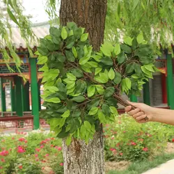 12pcs/Lot Creative Simulation Banyan Elegant Branch Shape Artificial Leaf Engineering Modeling Home Decor