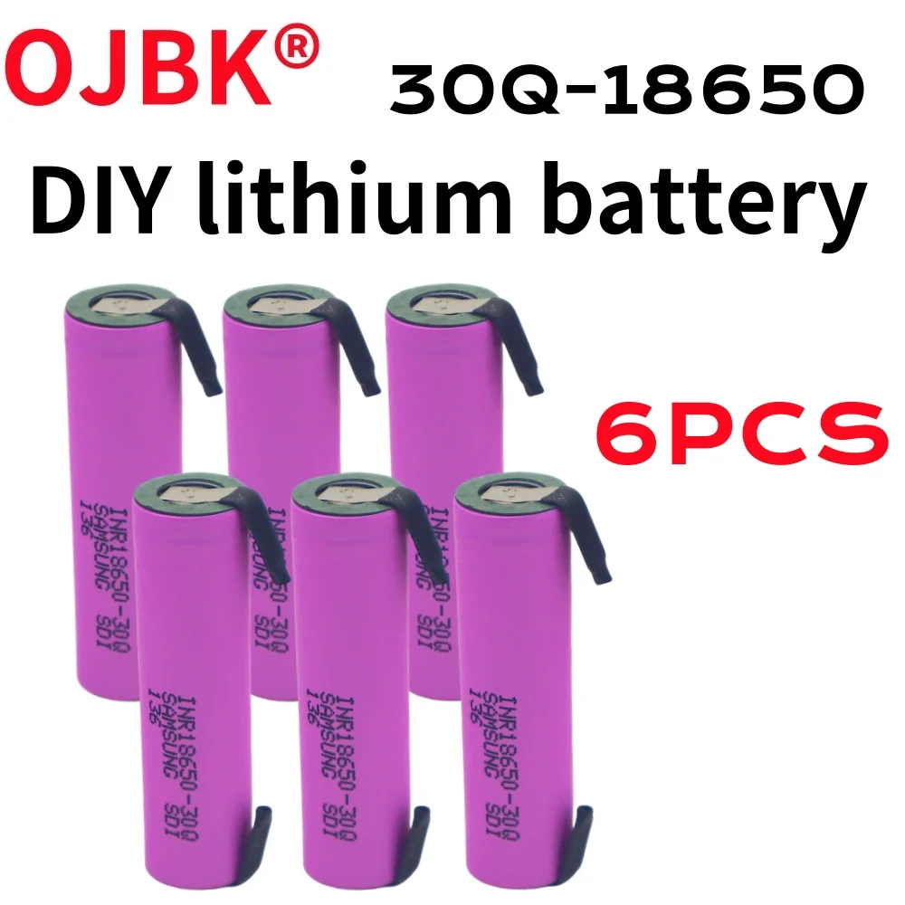 New 100% full capacity 18650 NCR18650-30Q rechargeable lithium-ion battery 3.7V 3000mAh battery DIY nickel sheet