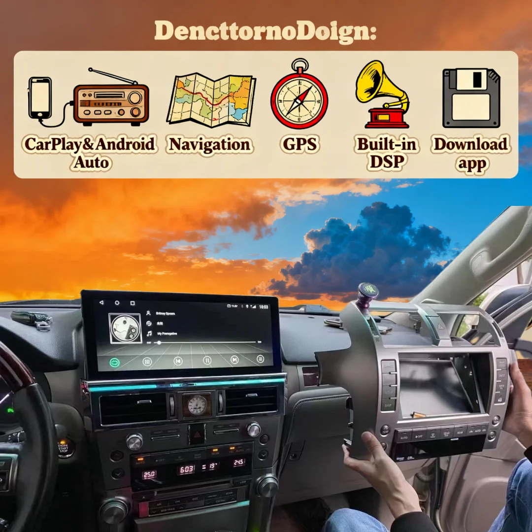 10.9inch All In On DSP RDS Car Radio For Lexus GX400 GX460 2009 - 2022 CarPlay Video Player HU GPS WIFI 4G Stereo Tape Recorders