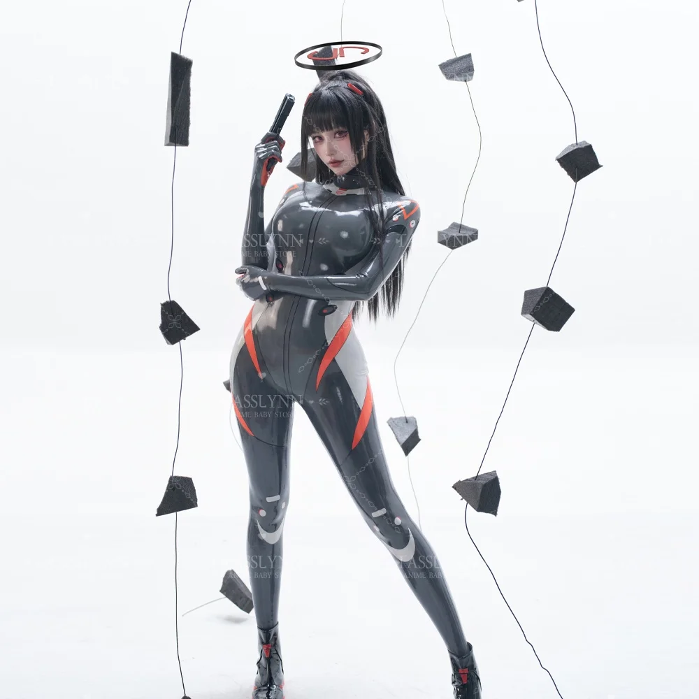 Blue Archive Tsukatsuki Rio Cosplay Costume Women Latex Bodysuit Tsukatsuki Rio Battle Suit Cosplay Costume for Halloween