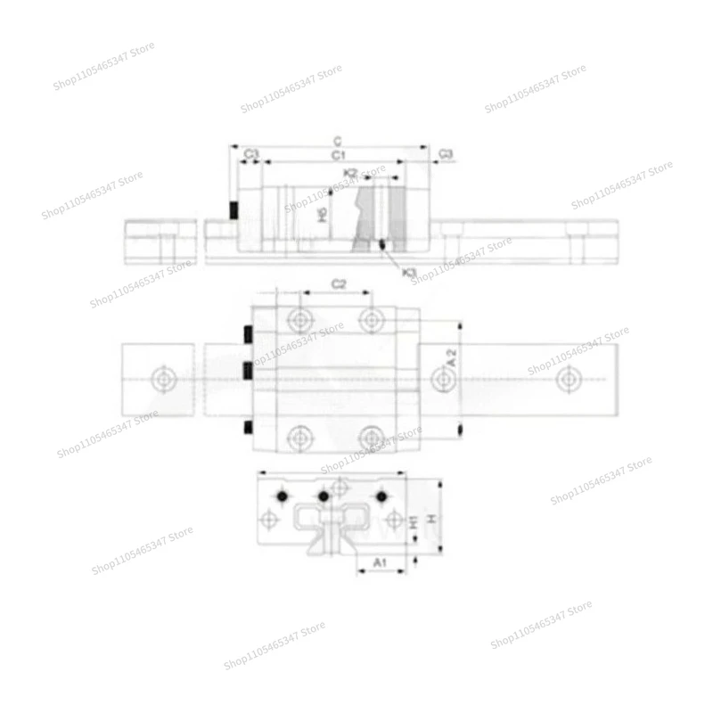 For T Linear Sliding Bearing Guide Slider TW-01