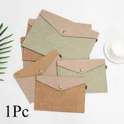 Simple A4/A5 Canvas Felt File Briefcase Paper Holder Document Bag File Folder Portable Organizer Stationery Office Supply